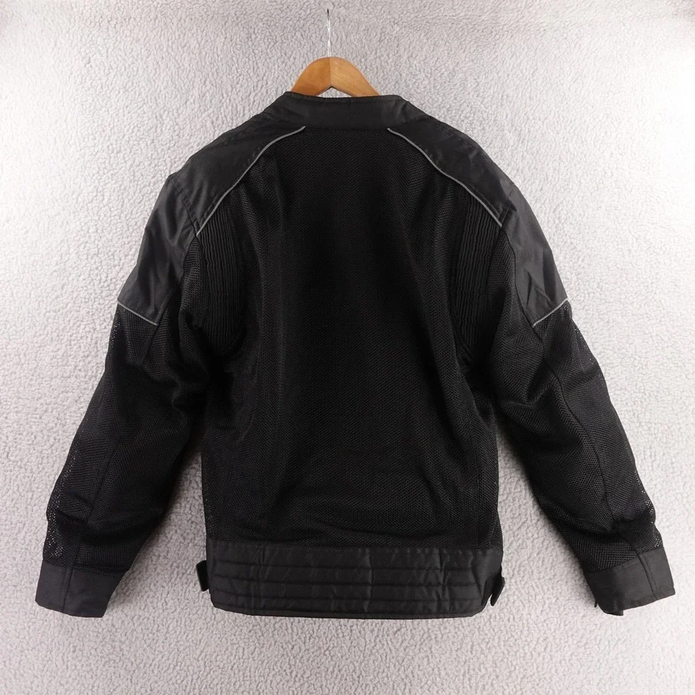 ILM Mens Mesh Motorcycle‎ Jacket Black Grey Reflective Gear Large Elbow Pads